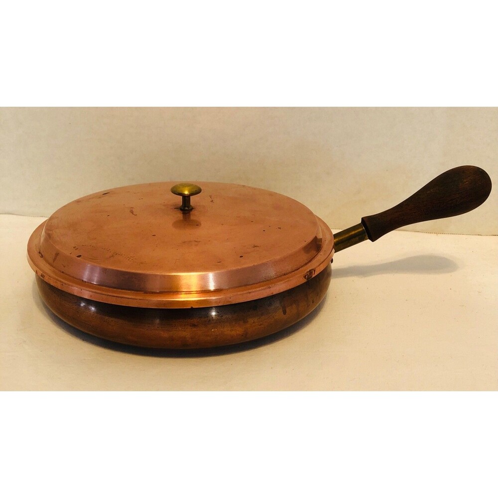 Vintage Luso Copper Pan With Lid 8" Round